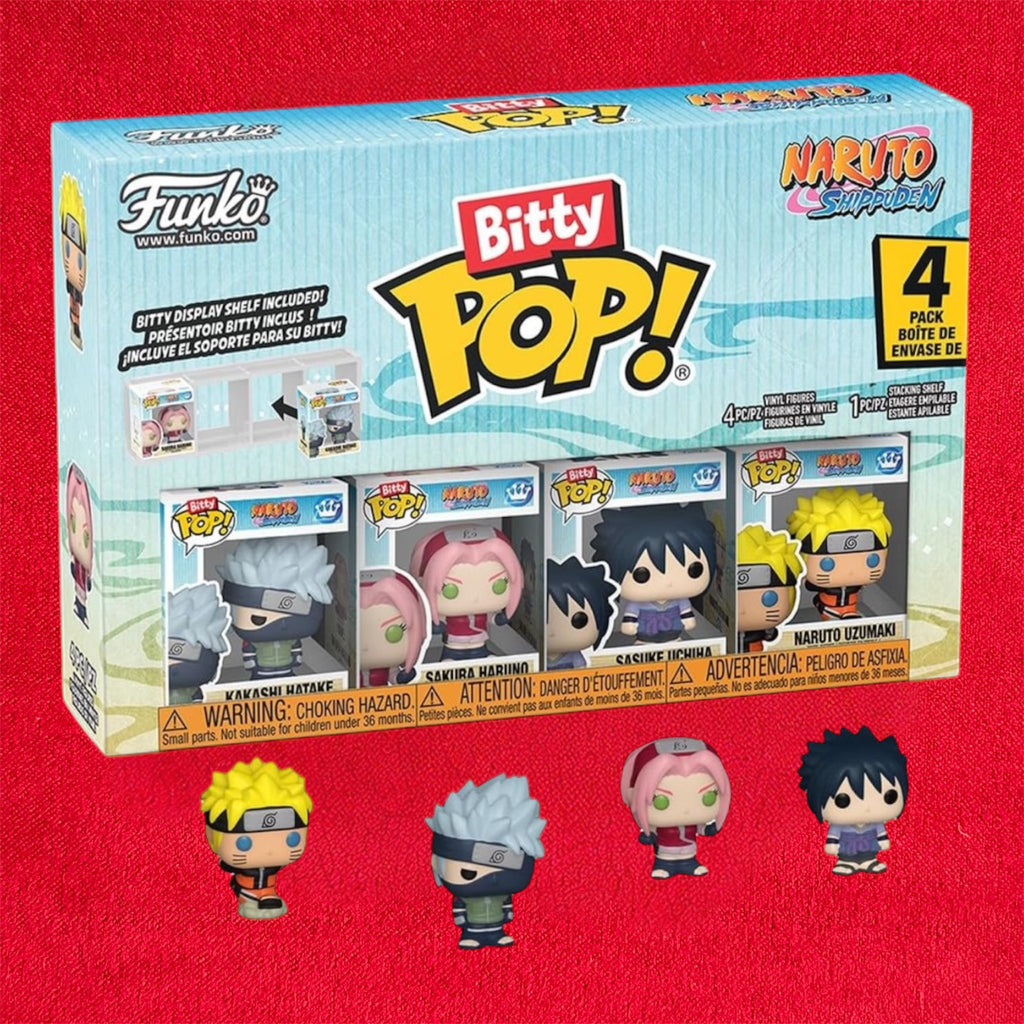 Bitty Naruto
Shippuden POP! Vinyl Figure
Pack da 4 Naruto Shippuden 2,5
cm