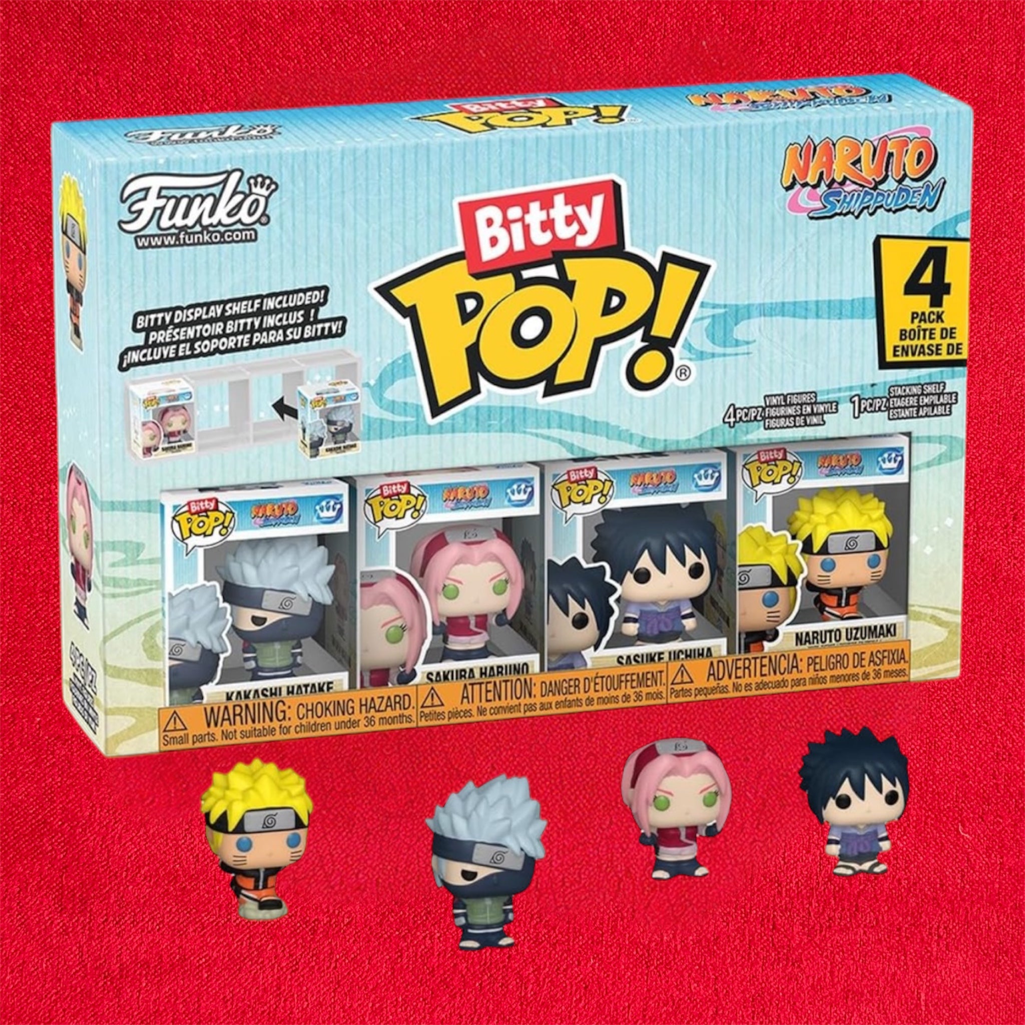 Bitty Naruto
Shippuden POP! Vinyl Figure
Pack da 4 Naruto Shippuden 2,5
cm