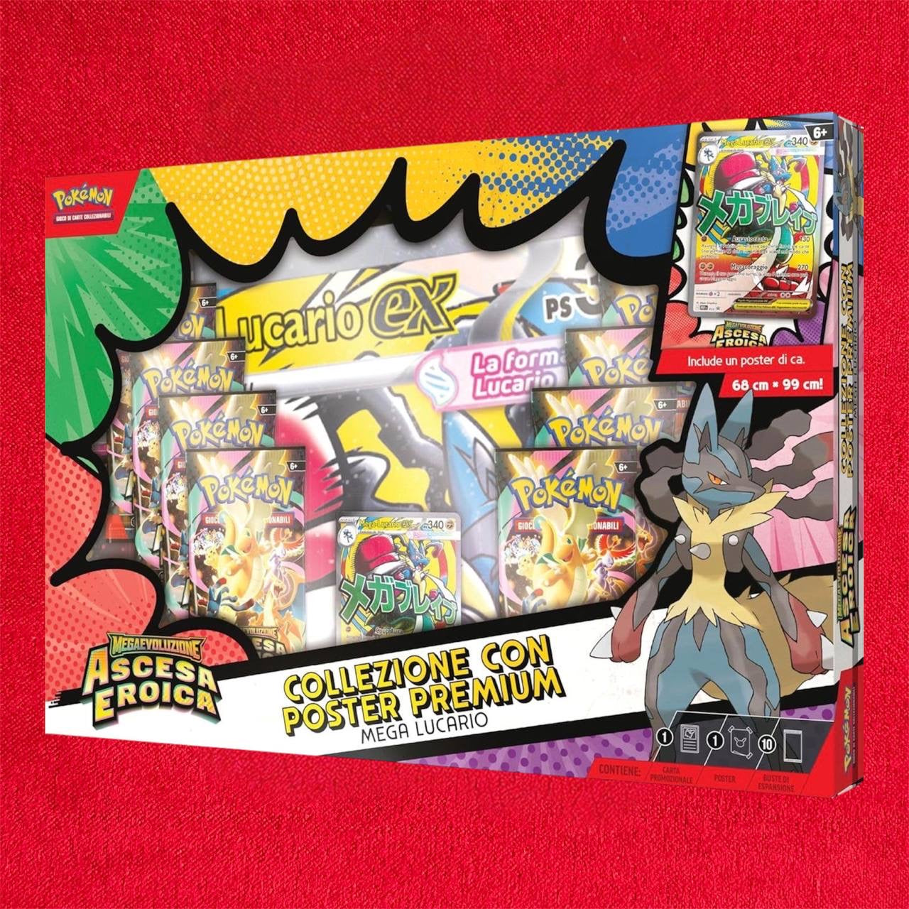 Pokemon ITA MEGAEVO Ascesa Eroica Collezione Poster Lucario