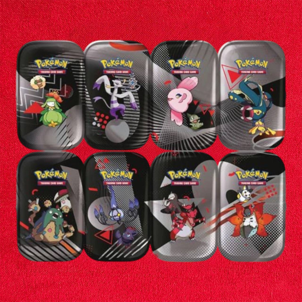 Mini Tin Pokémon Luce Nera e Fuoco Bianco x 1 - Artwork casuale
