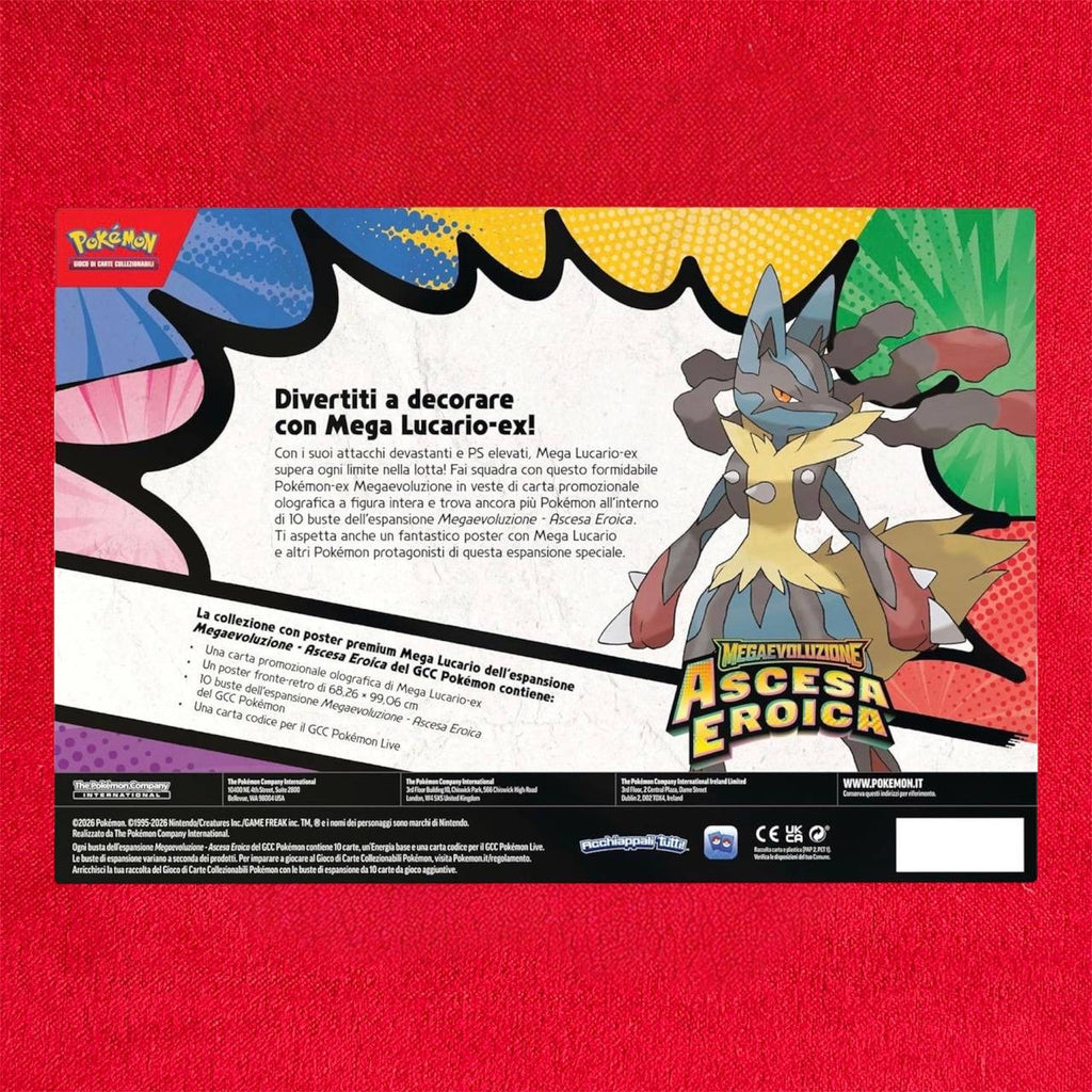 Pokemon ITA MEGAEVO Ascesa Eroica Collezione Poster Lucario