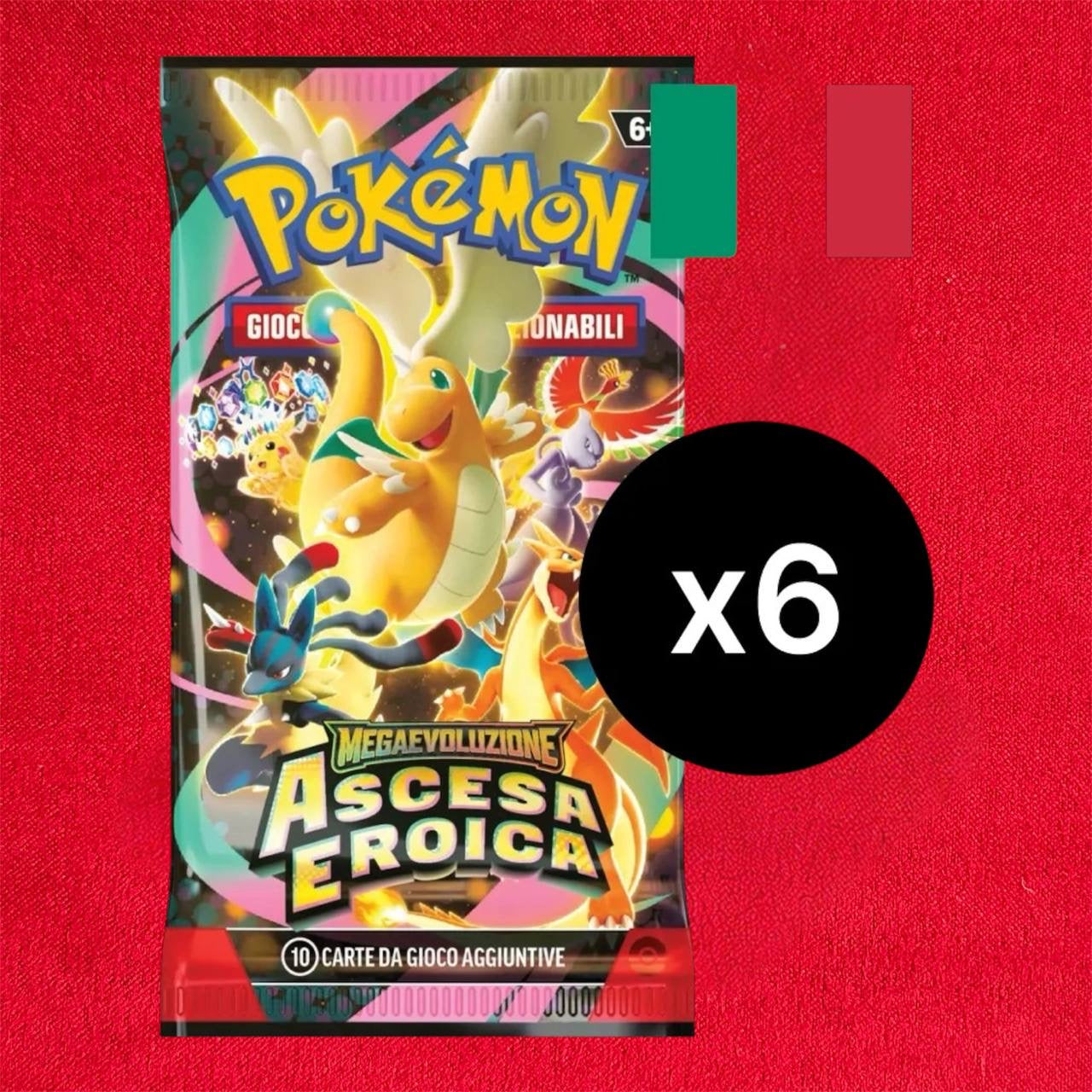 Pokémon Megaevoluzione - Bundle Ascesa Eroica (sei buste di espansione) ITALIANO